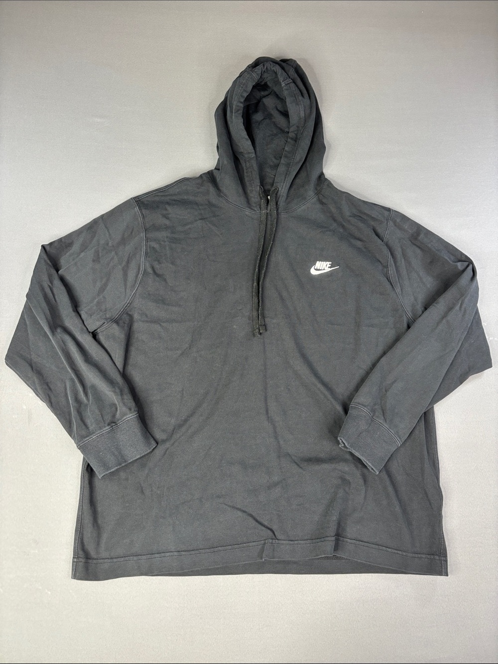 Nike Swoosh Hoodie Men’s Extra Large Black Sweatshirt Gym Activewear Y2K Grunge